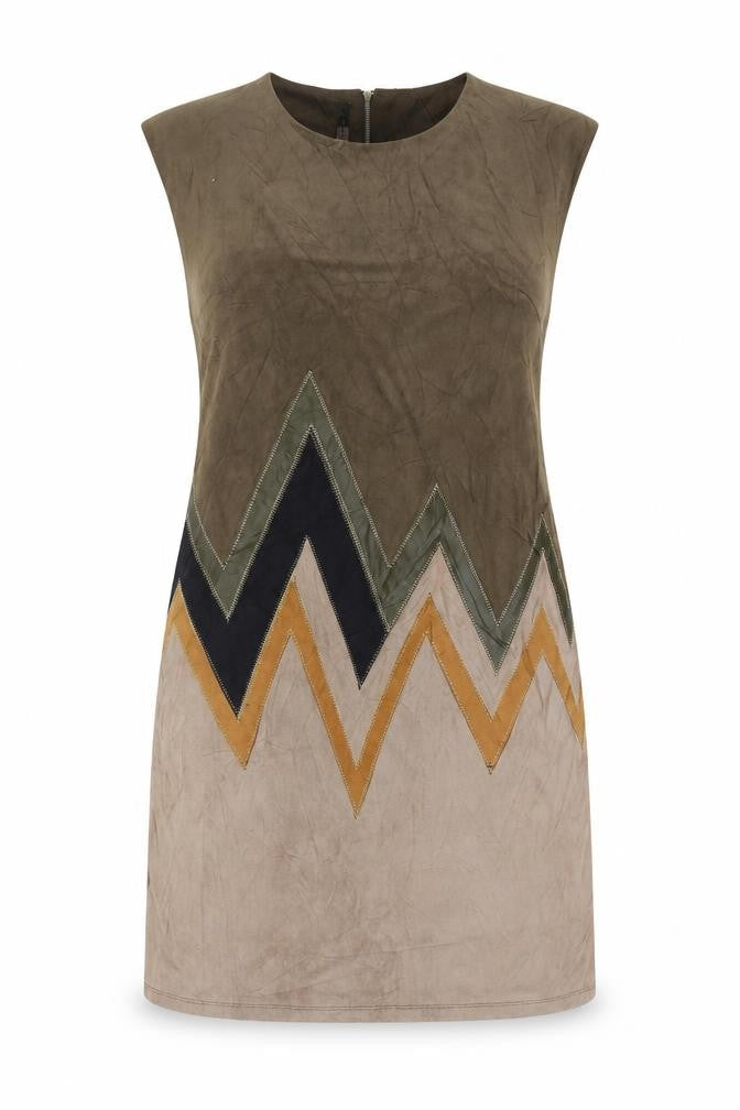 Stella Morgan Women’s Green Geometric Sleeveless Shift Dress Size 12