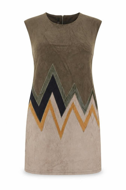 Stella Morgan Women’s Green Geometric Sleeveless Shift Dress Size 12