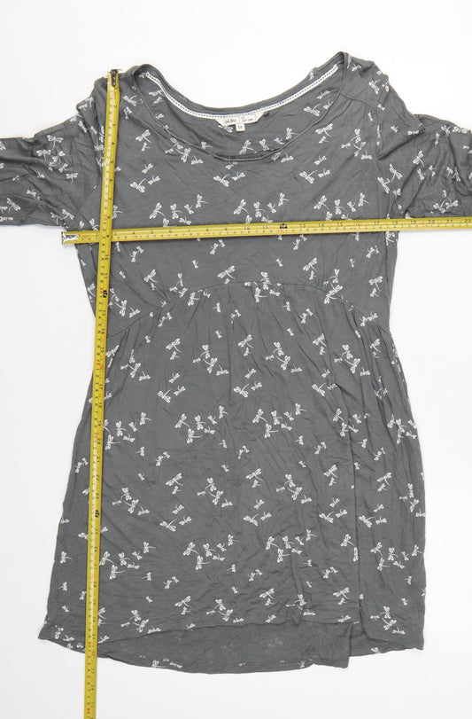 Fat Face Womens Grey Long Sleeve A-Line Dress Size 16