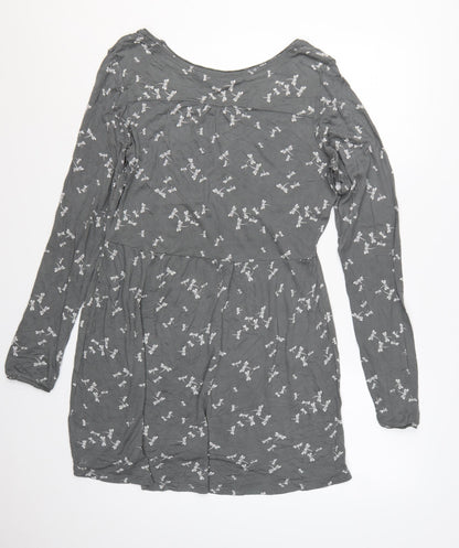 Fat Face Womens Grey Long Sleeve A-Line Dress Size 16