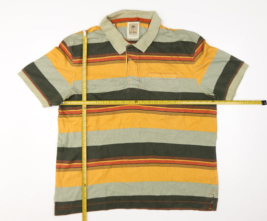 Fat Face Men's Multicoloured Striped Cotton Polo Shirt XL