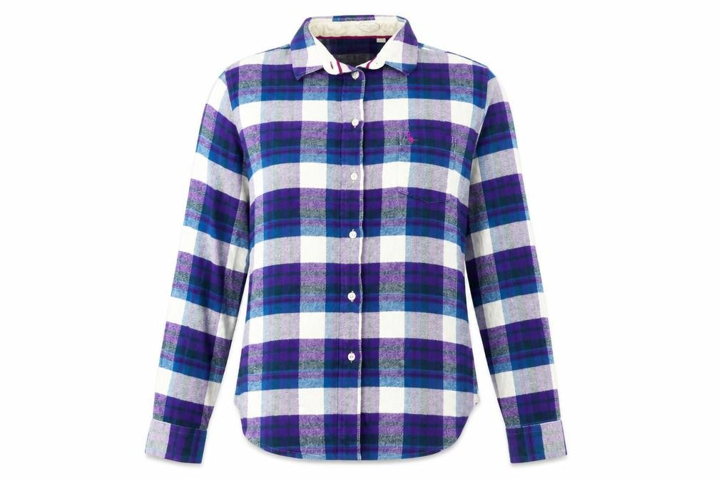 Jack Wills Women's Multicoloured Flannel Check Button-Up Shirt UK14