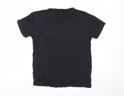 Billabong Boys Black Cotton Logo Graphic Short Sleeve T-Shirt Size 14 Years
