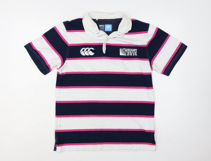 Canterbury Men’s Multicoloured Striped Rugby World Cup 2015 Polo Shirt S