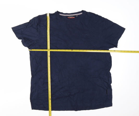 Pierre Cardin Men's Blue 2XL Cotton Crew Neck T-Shirt