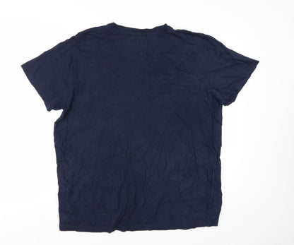 Pierre Cardin Men's Blue 2XL Cotton Crew Neck T-Shirt
