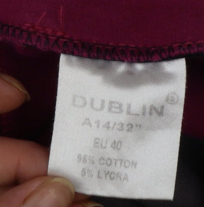 Dublin Womens Magenta Cotton Blend Riding Breeches EU 40 UK 12