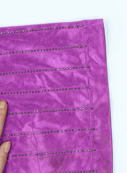 Jaded London Women’s Purple Sequin Wide-Leg Trousers Size M