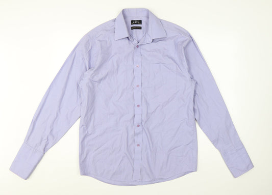 Thomas Nash Men's Lilac Long Sleeve Slim Fit Dress Shirt 15.5in 39cm