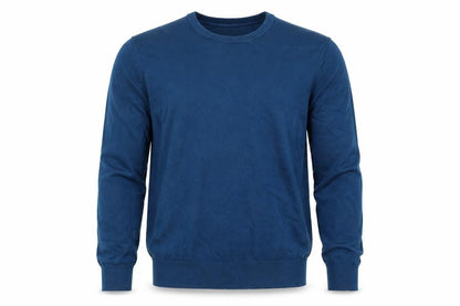Marks & Spencer Men's Blue Cotton Crew Neck Jumper L