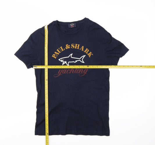 Paul & Shark Women's Blue Cotton Yachting Logo T-Shirt Size S