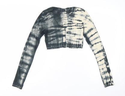 Weekday Womens Multicoloured Tie-Dye Cropped Button-Up Top Size S