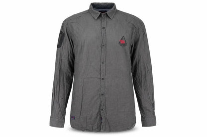 Urban Studio Men's Grey Slim Fit Long Sleeve Button-Up Shirt 2XL