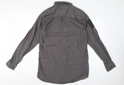 Urban Studio Men's Grey Slim Fit Long Sleeve Button-Up Shirt 2XL