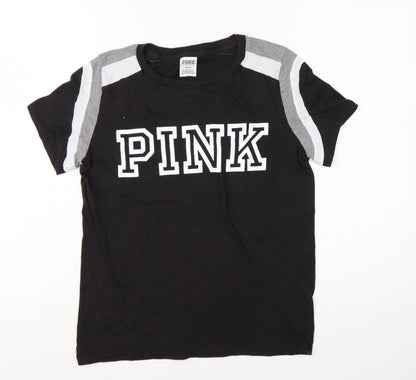 Victoria's Secret PINK Womens Black M Raglan T-Shirt