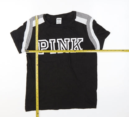 Victoria's Secret PINK Womens Black M Raglan T-Shirt