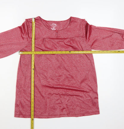 Lee Cooper Women's Red Tunic Blouse M 3/4 Sleeve Stretch Top