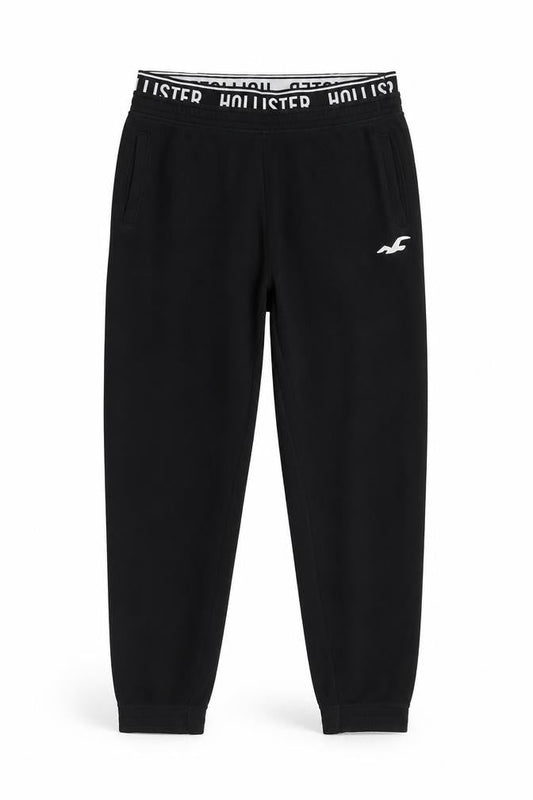 Hollister Men's Black Fleece Joggers S Regular Fit Elastic Waist