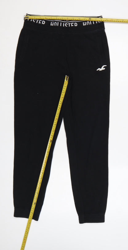 Hollister Men's Black Fleece Joggers S Regular Fit Elastic Waist