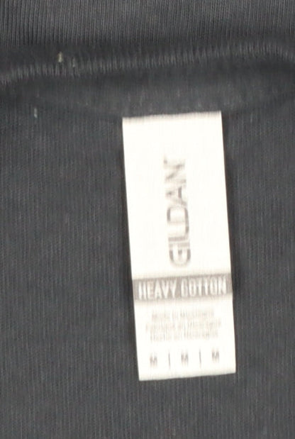 Gildan Men’s Black London Bus Graphic Heavy Cotton T-Shirt M
