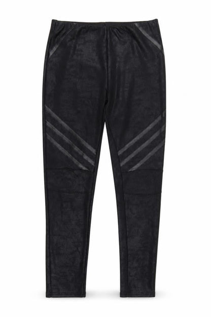 Lumina Women's Black Faux Leather Look Stretch Leggings M