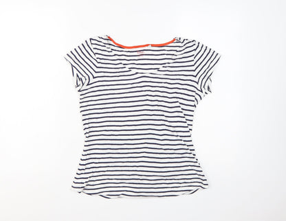Boden Womens Multicoloured Striped Short Sleeve T-Shirt Size 8