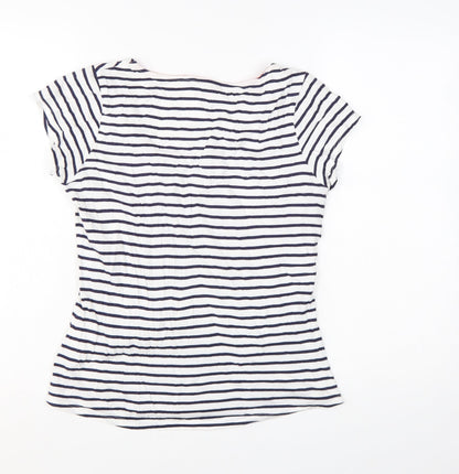 Boden Womens Multicoloured Striped Short Sleeve T-Shirt Size 8