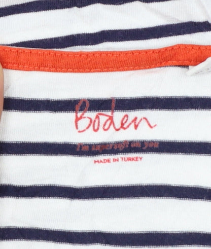 Boden Womens Multicoloured Striped Short Sleeve T-Shirt Size 8