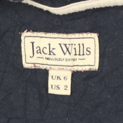 Jack Wills Women's Blue Basic T-Shirt UK 6 Short Sleeve Cotton