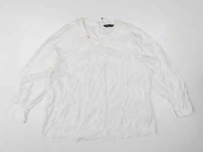 Marks and Spencer Women’s Ivory Long Sleeve Basic Blouse Size 20