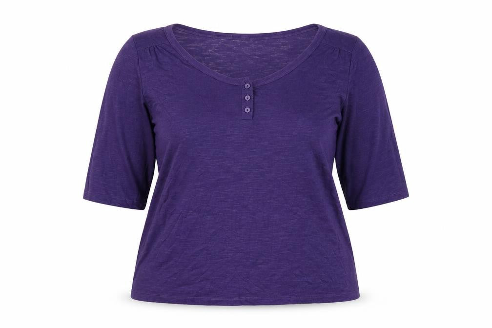 Marks & Spencer Women's Purple 3/4 Sleeve Basic Jersey T-Shirt Size 18
