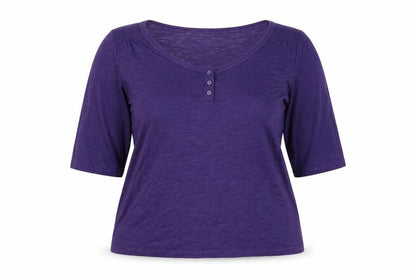 Marks & Spencer Women's Purple 3/4 Sleeve Basic Jersey T-Shirt Size 18