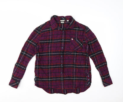 Jack Wills Womens Multicoloured Plaid Cotton Button-Up Shirt Size 10