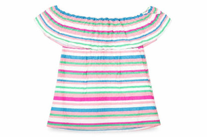 M&Co Women’s Multicoloured Stripe Off Shoulder Tunic Blouse Size 12