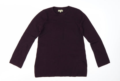 Jigsaw Women's Purple Wool Long Sleeve Crew Neck Jumper L