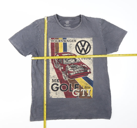 Next Men's Grey Volkswagen Golf GTI Retro Graphic Cotton T-Shirt L