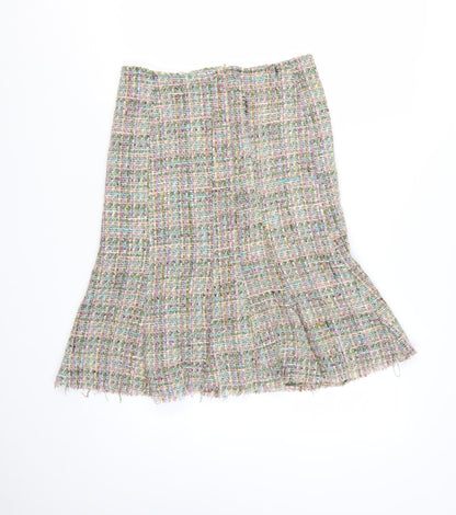Jigsaw Women Multicoloured Tweed A-Line Wool Skirt Size 10