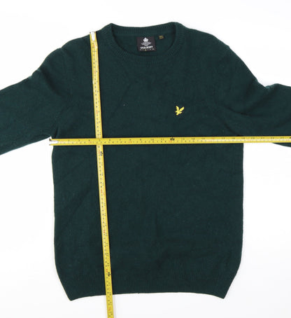Lyle & Scott Men's Green Wool Crew Neck Jumper Size L
