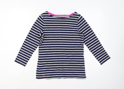Joules Women’s Blue Striped Long Sleeve Cotton Nautical Top UK 8