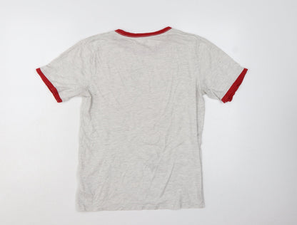Converse Boys Grey Red Ringer Logo T-Shirt XL 13-15 Years