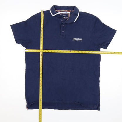 SoulCal & Co Men's Blue Polo Shirt Size M Casual Cotton