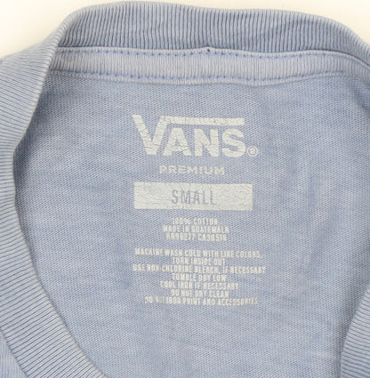Vans Men's Blue Long Sleeve Graphic Cotton T-Shirt Small