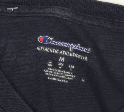Champion Men's Blue Long Sleeve Cotton Crew Neck Athletic Top M