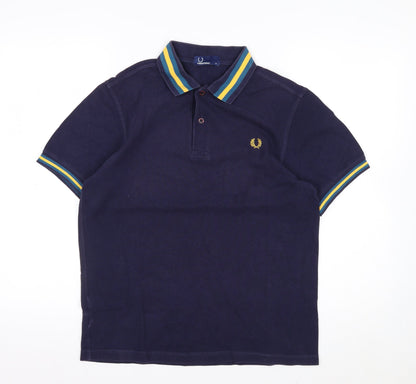 Fred Perry Men's Blue Cotton Polo Shirt Size S Classic Style