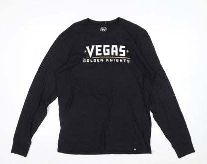 47 Men's Black Vegas Golden Knights Long Sleeve T-Shirt Size M