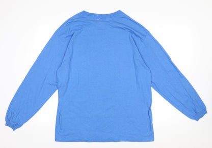 Adidas Men's Blue UCLA Football Long Sleeve Cotton T-Shirt M
