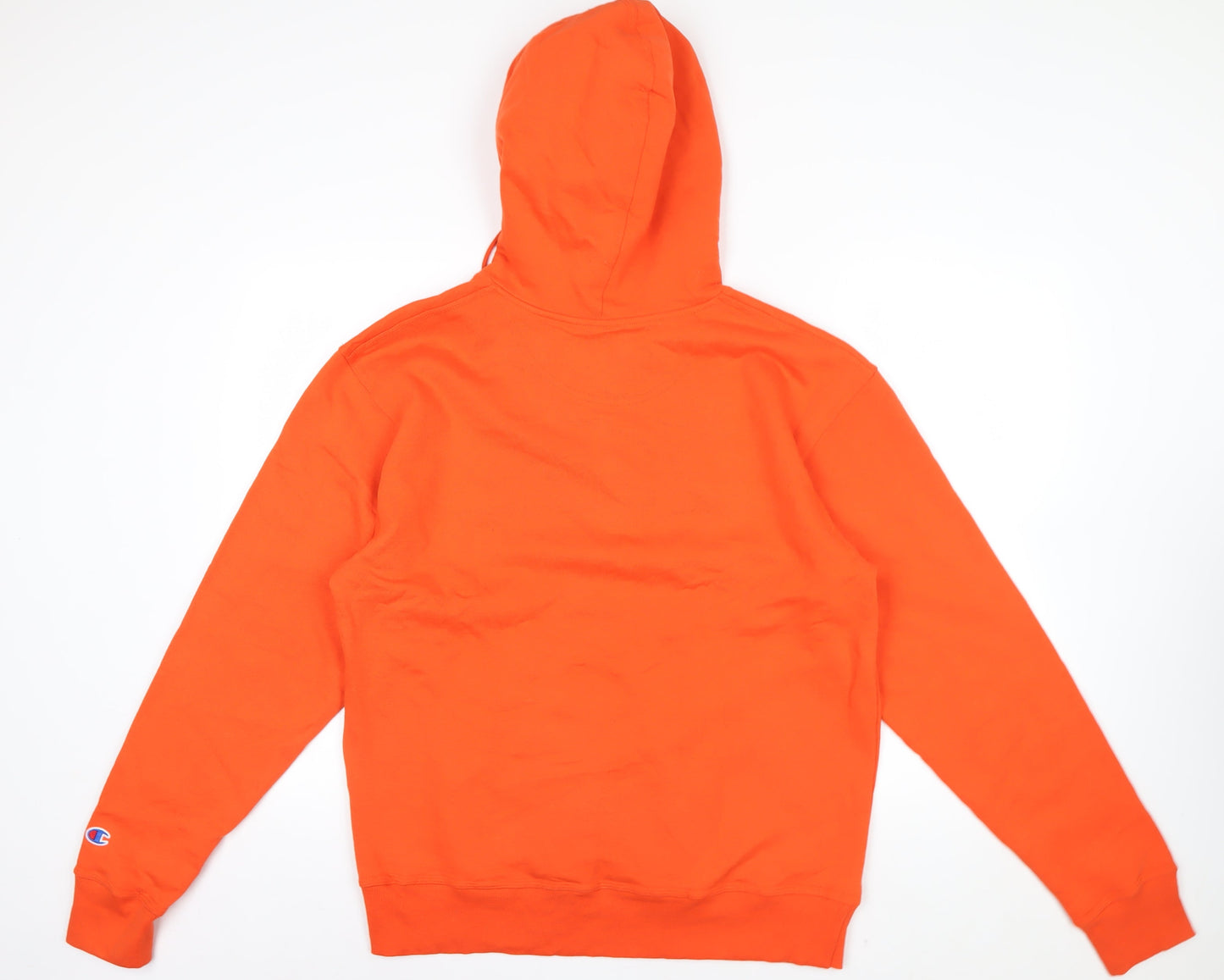 Champion Men's Orange Pullover Hoodie Size M Regular Fit Fleece