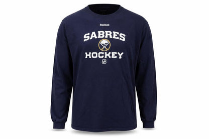 Reebok Men Blue XL Long Sleeve Sabres Hockey Cotton Top