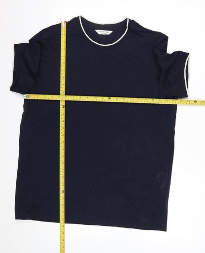 Marks and Spencer Autograph Men's Blue Cotton Crew Neck T-Shirt Size L