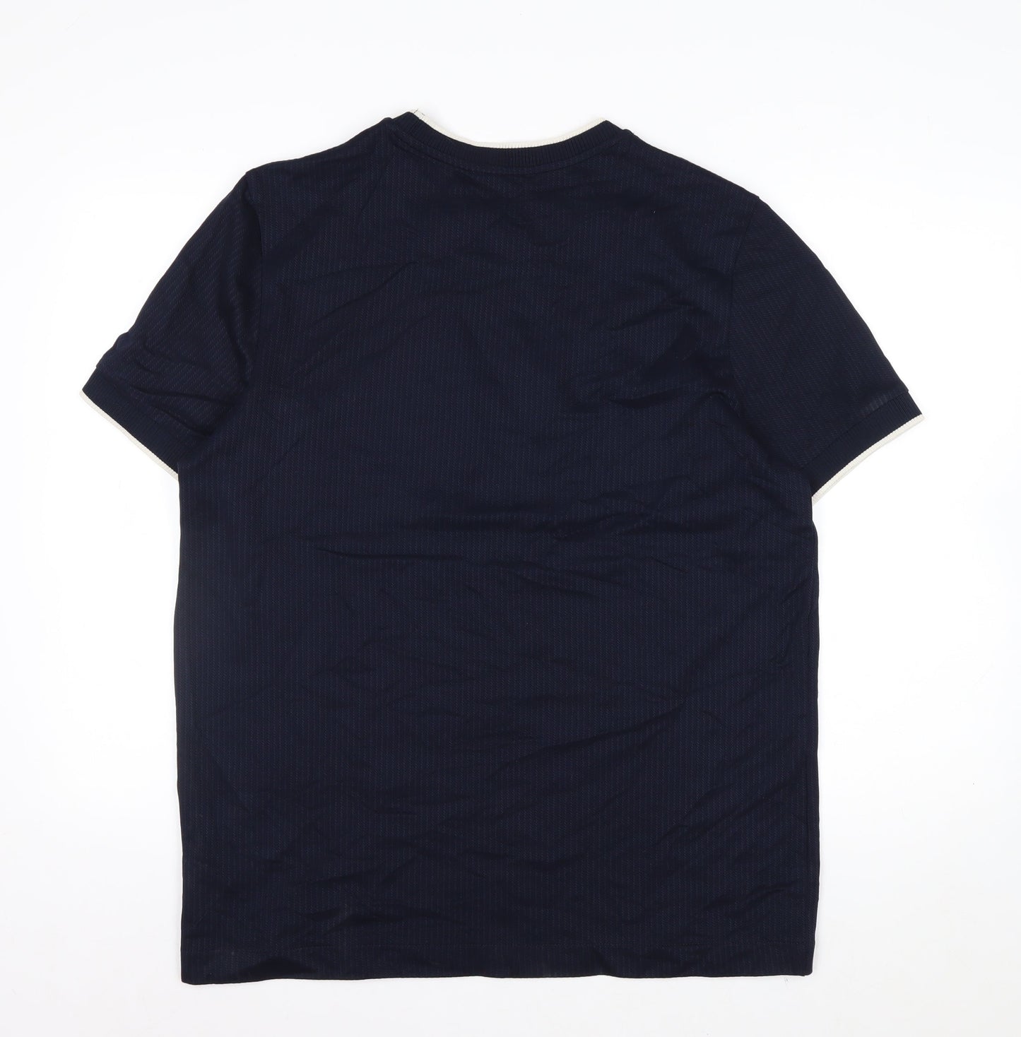 Marks and Spencer Autograph Men's Blue Cotton Crew Neck T-Shirt Size L